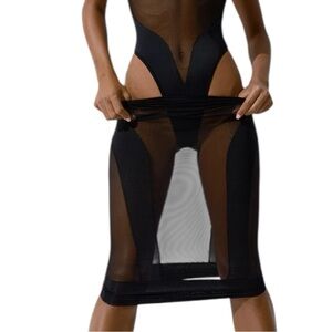 DVNT Lingerie Black Mesh Skirt - Voyage Cruise Line - S/M
